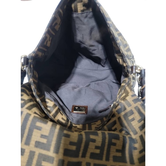 Authentic Fendi Baguette Mia Zucca Shoulder Handbag Brown - Picture 16 of 16